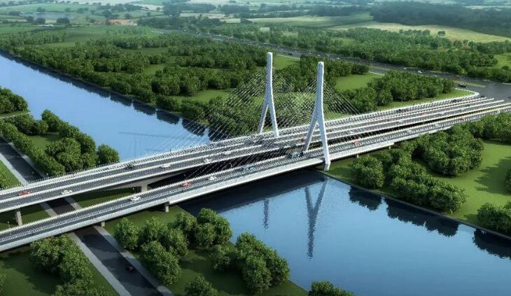 蘇州首座景觀(guān)斜拉橋索塔施(shi)工全部封頂