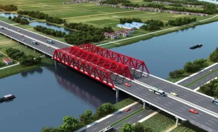 夏仕(shì)港大橋(qiao)“導向”工(gong)程鋼梁(liáng)順利拼(pin)裝